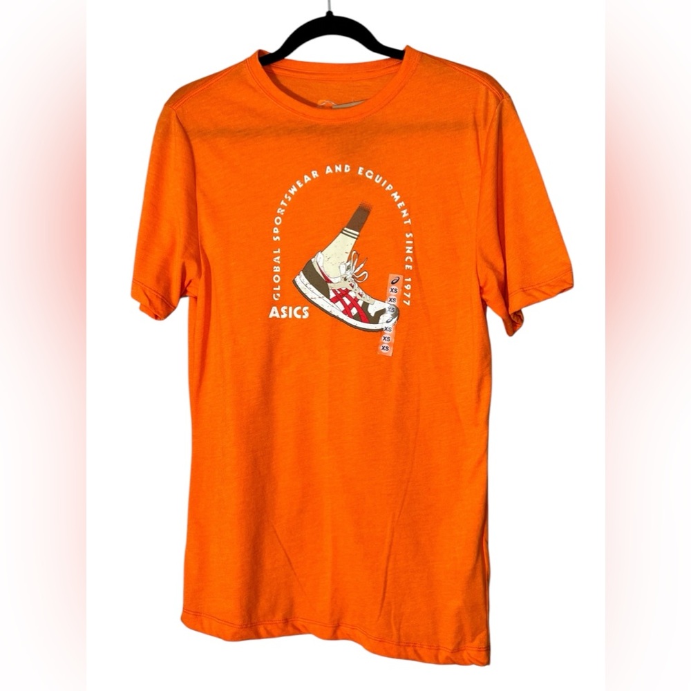 Asics men's 1977‎ global sportswear tee shirt top running activewear orange XS